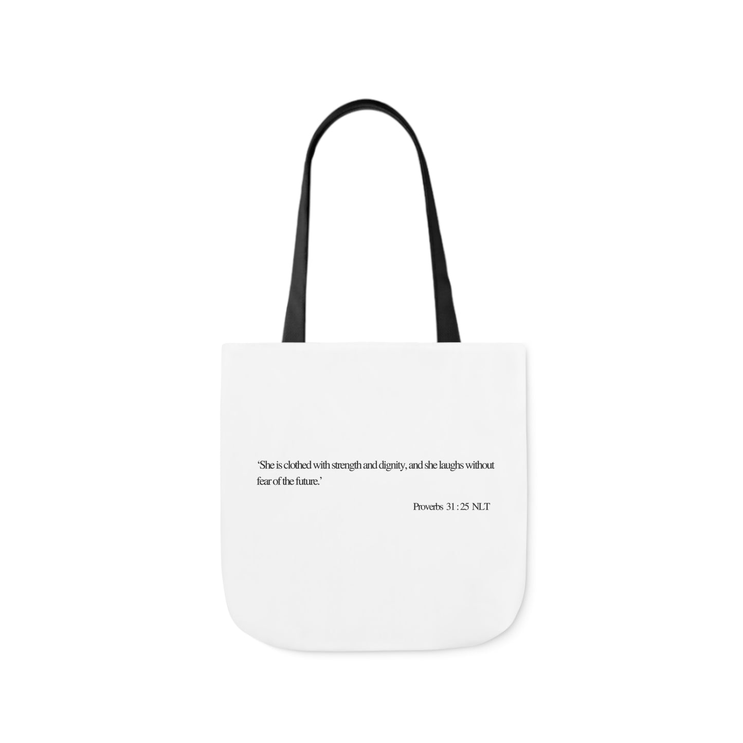 Proverbs 31:25 Canvas Tote Bag