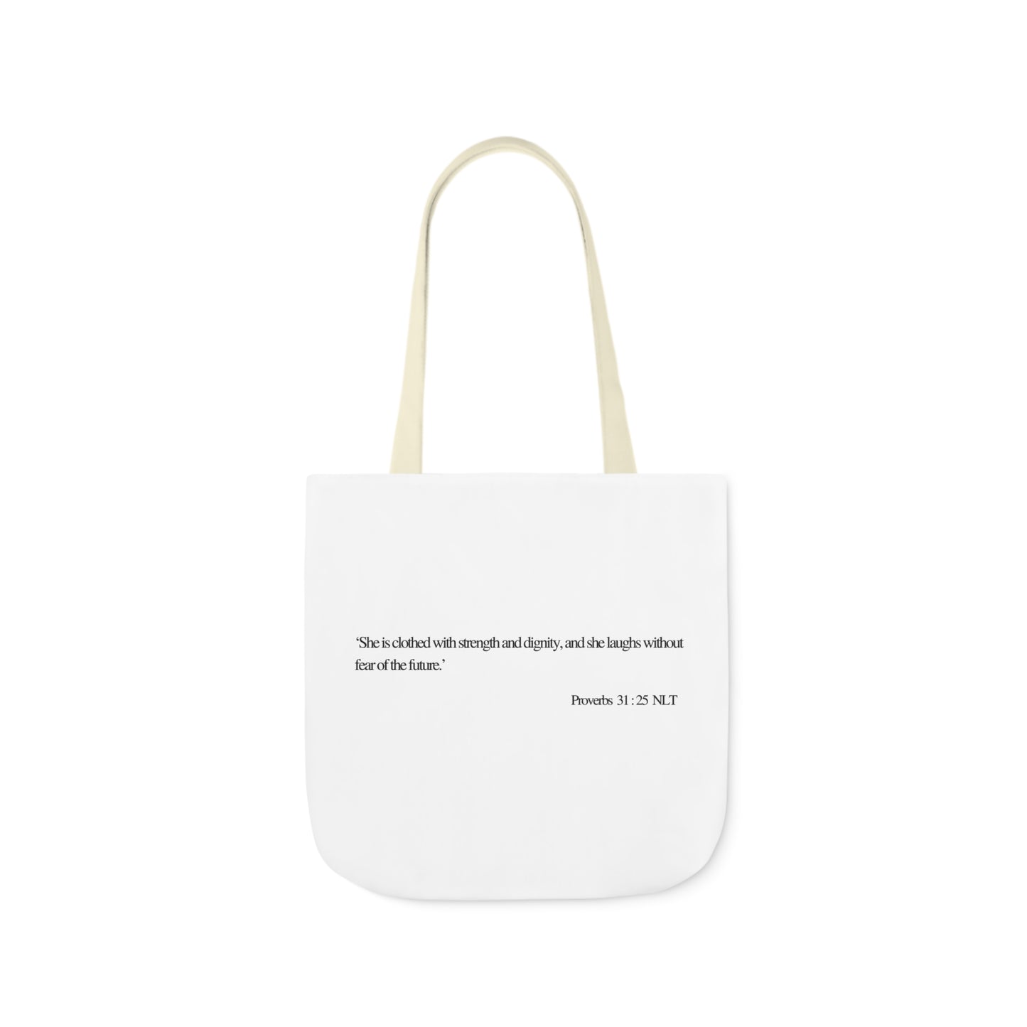 Proverbs 31:25 Canvas Tote Bag