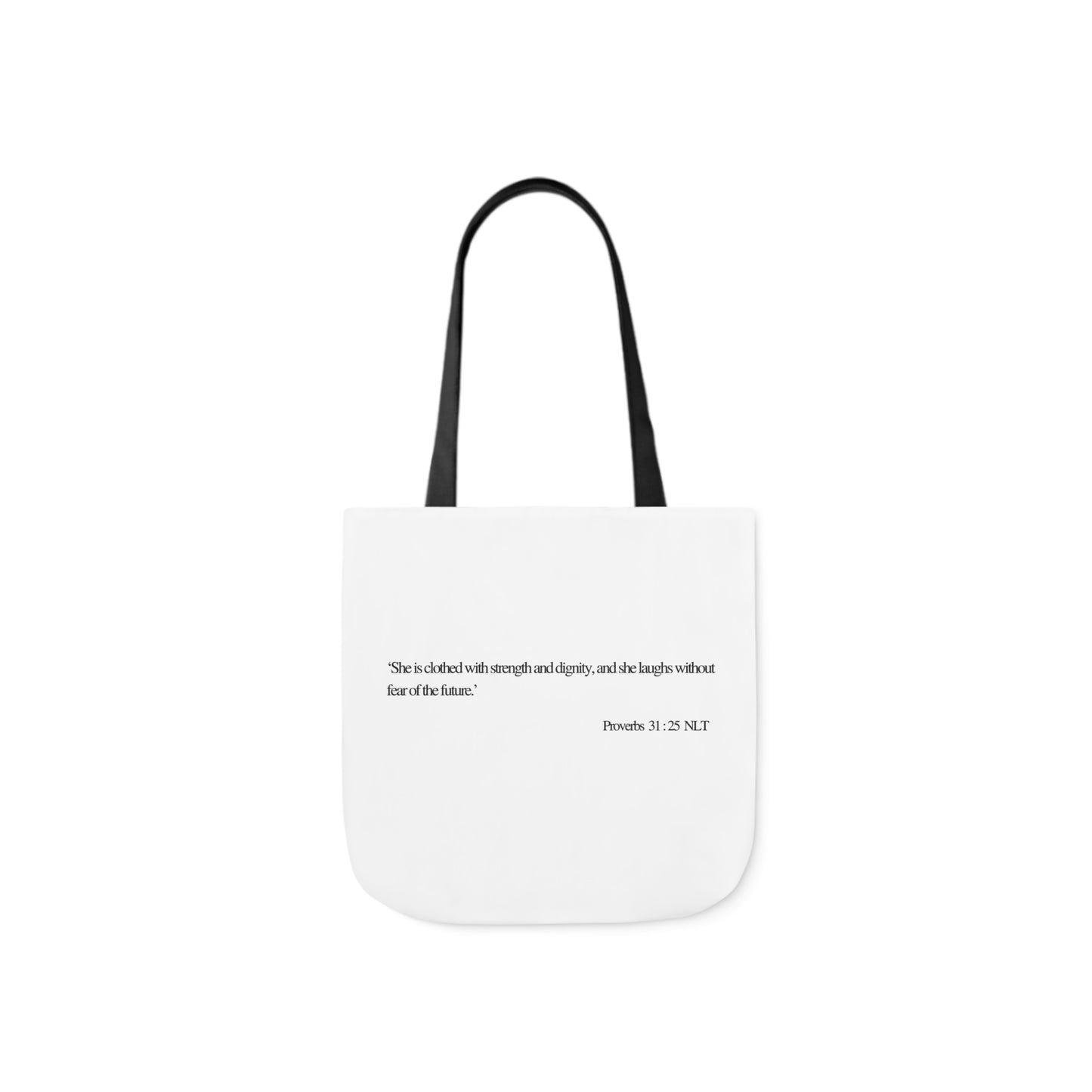 Proverbs 31:25 Canvas Tote Bag