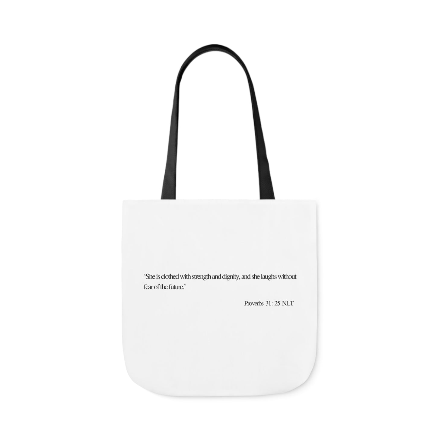 Proverbs 31:25 Canvas Tote Bag