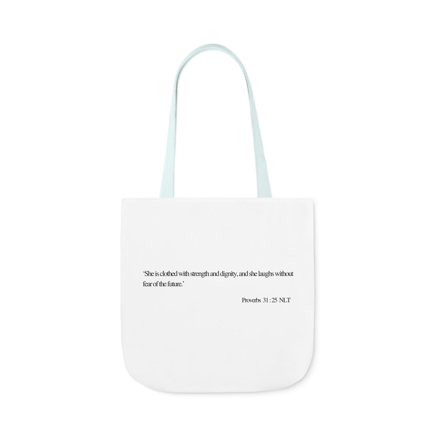 Proverbs 31:25 Canvas Tote Bag