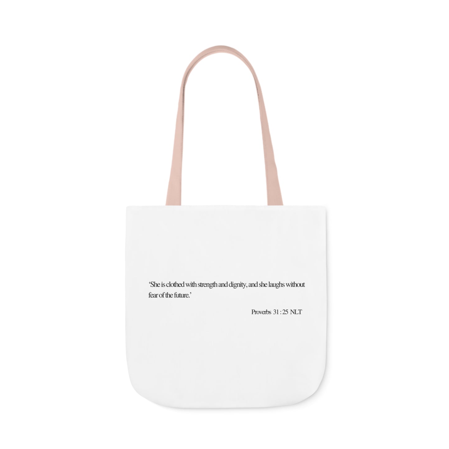 Proverbs 31:25 Canvas Tote Bag