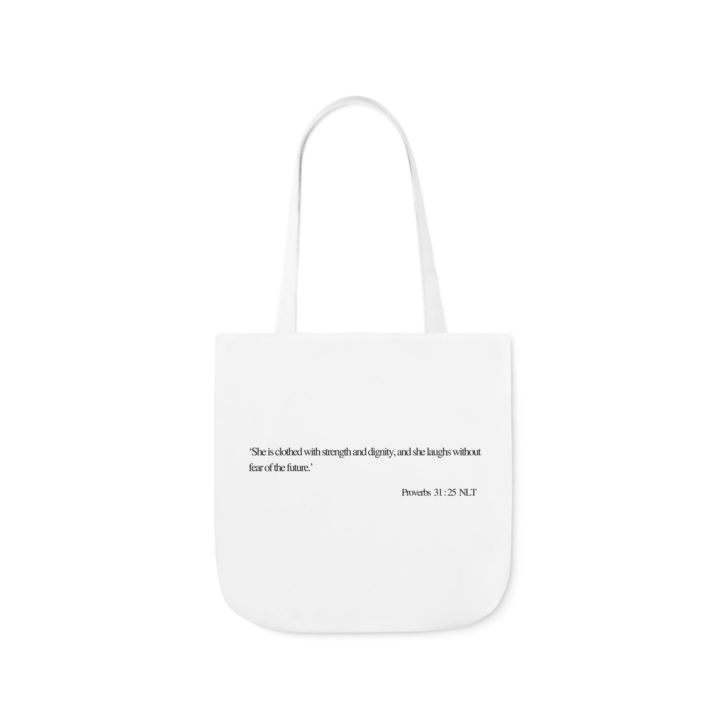 Proverbs 31:25 Canvas Tote Bag